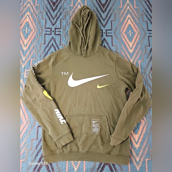Nike Olive Green‎ Hoodie with Logo - Picture 1 of 6